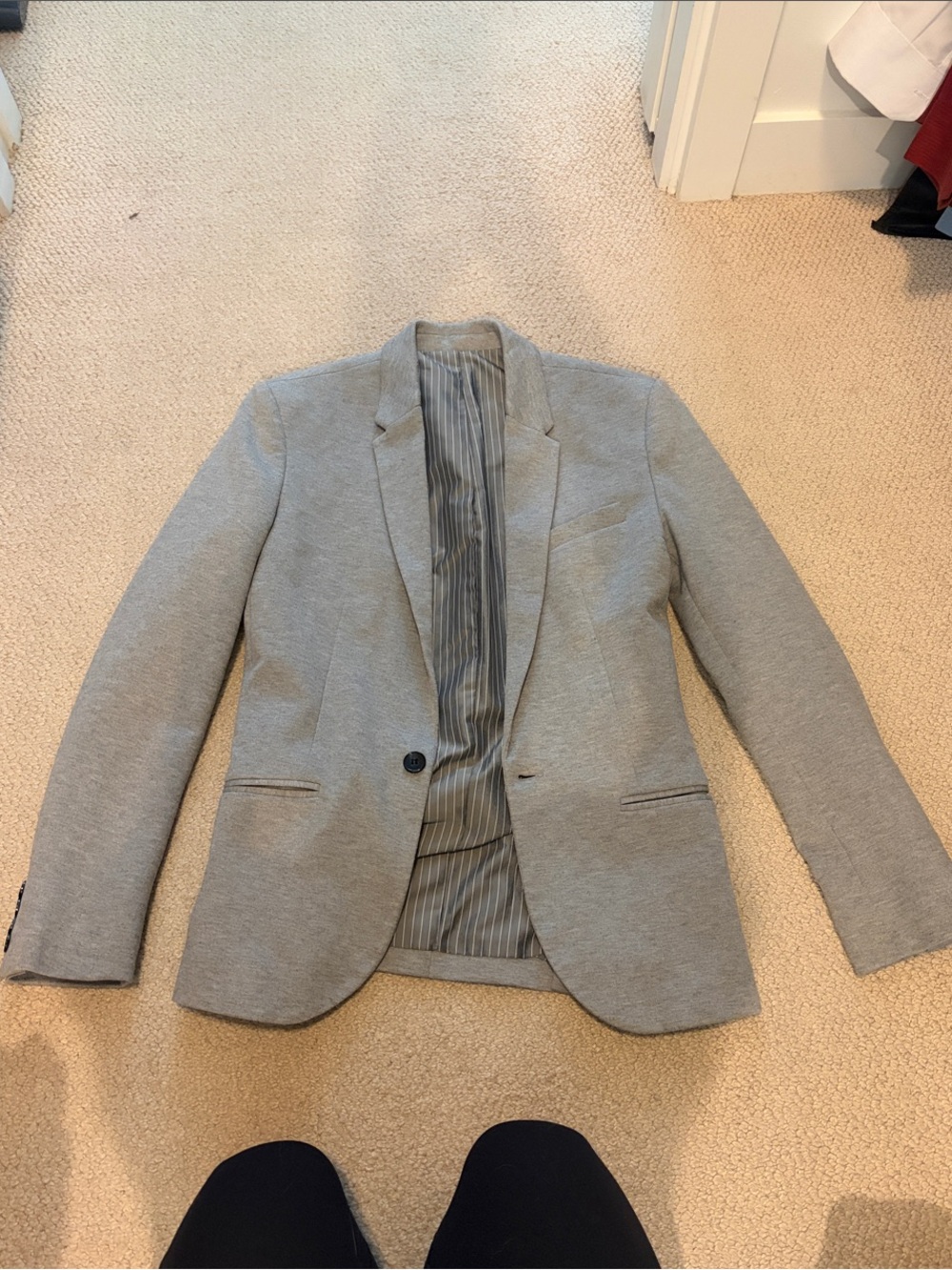 Zara Light Grey Single-Button Women's Blazer